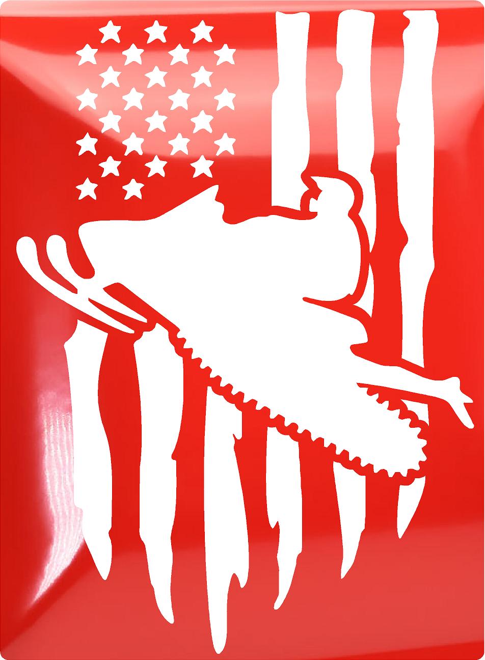 American Snowmobile Metal Art