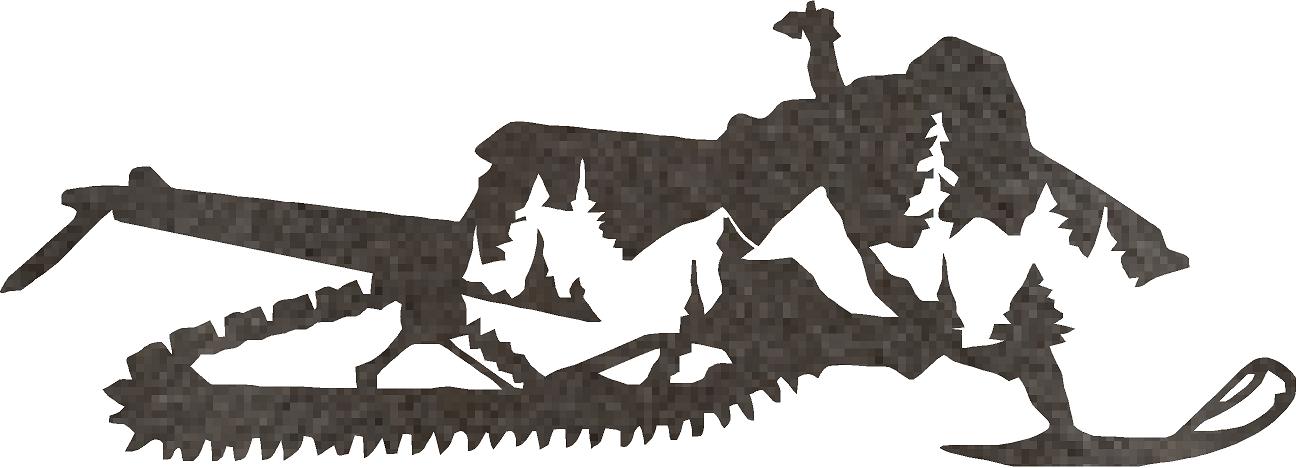 Snowmobile Mountaineer Metal Art