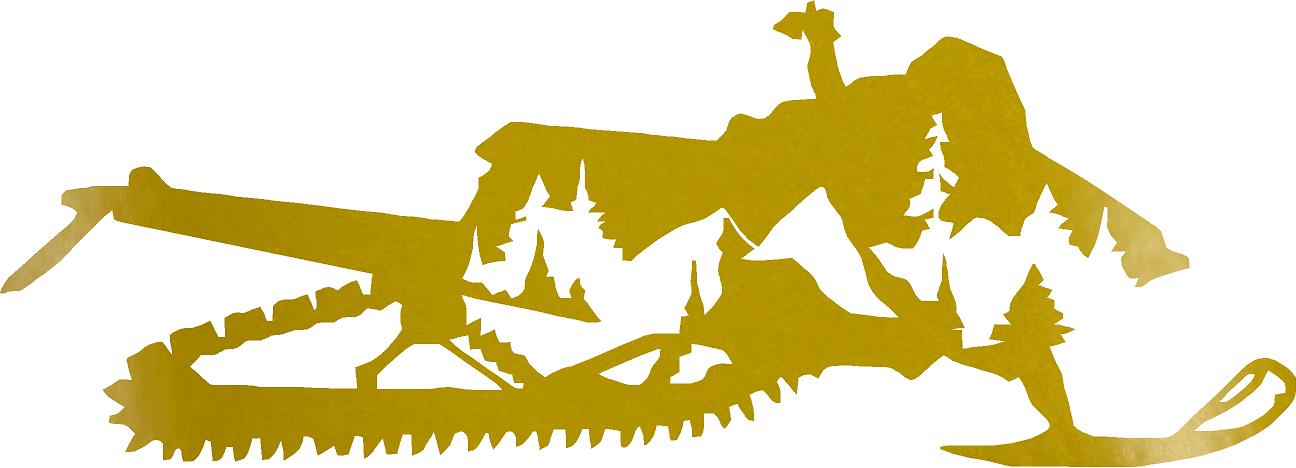 Snowmobile Mountaineer Metal Art