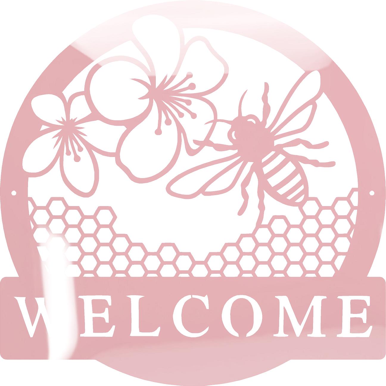 Welcome Garden Bee Metal Art