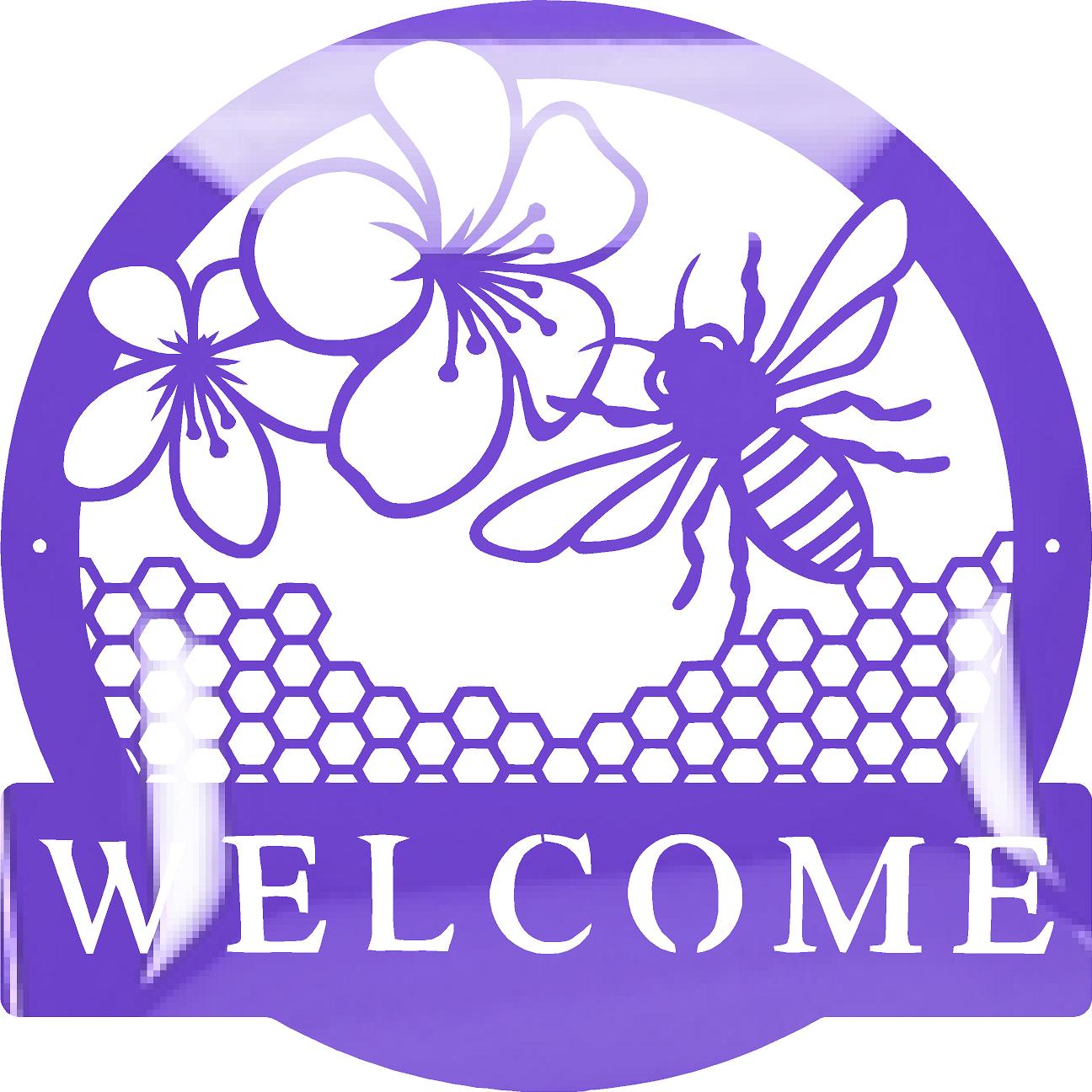 Welcome Garden Bee Metal Art