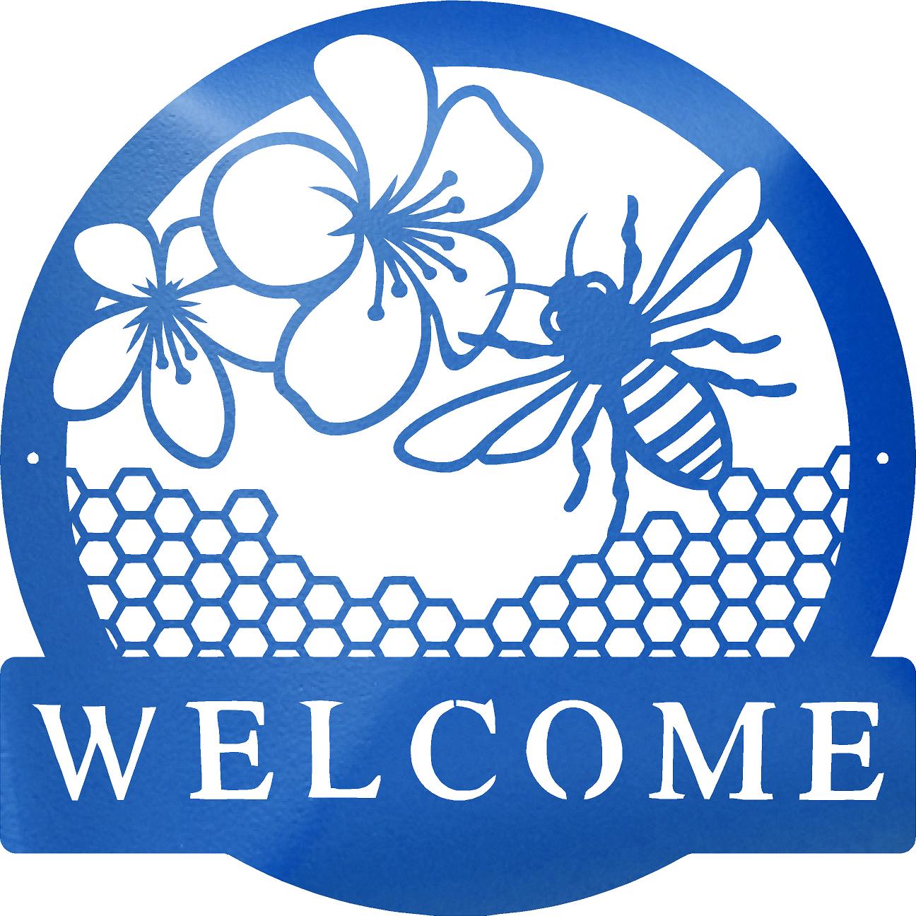 Welcome Garden Bee Metal Art